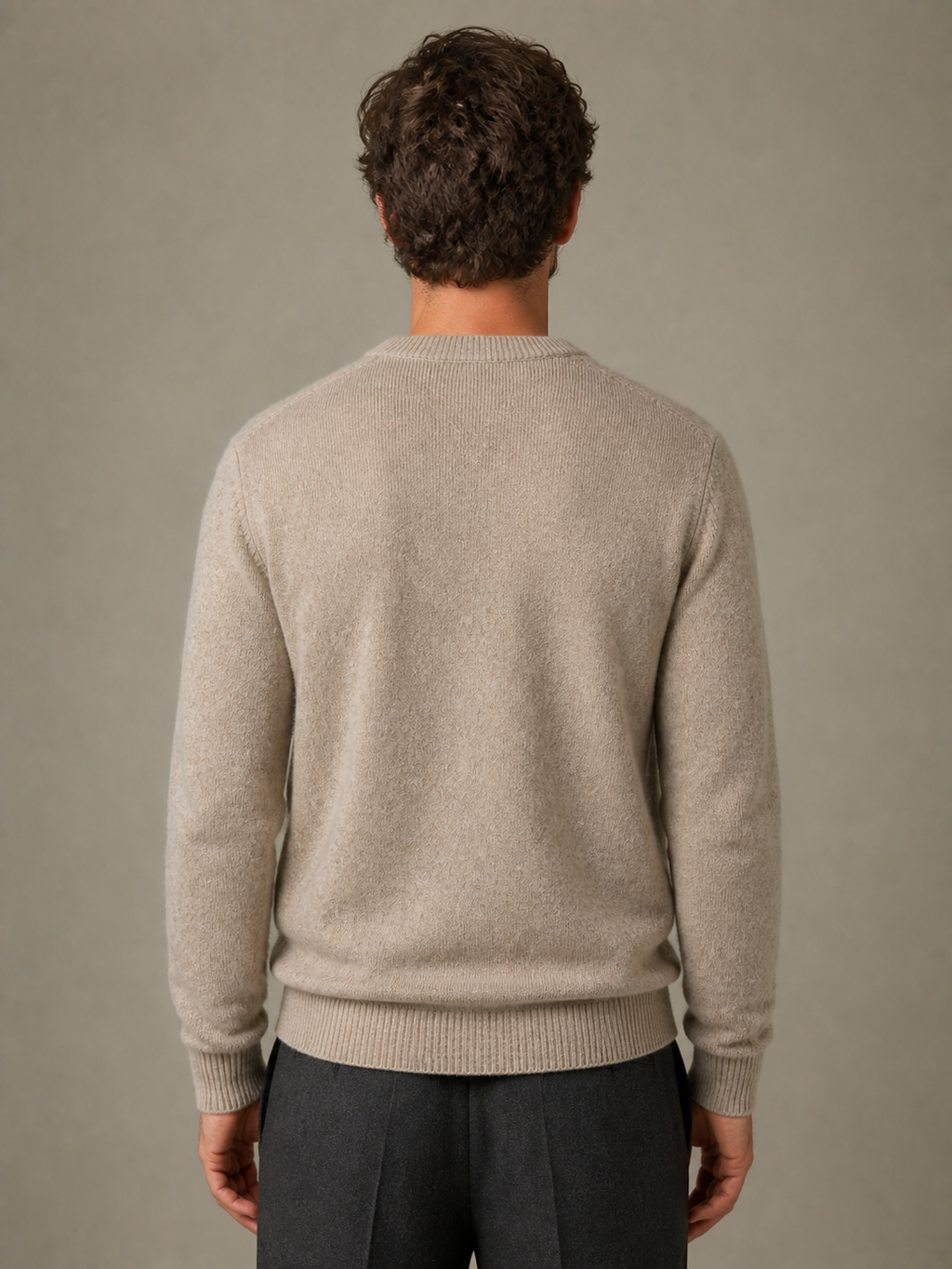 Lambswool crew jumper, back