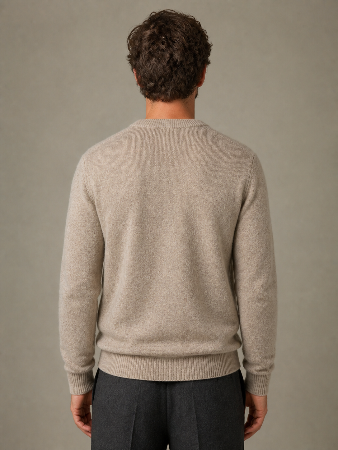 Lambswool crew jumper, back