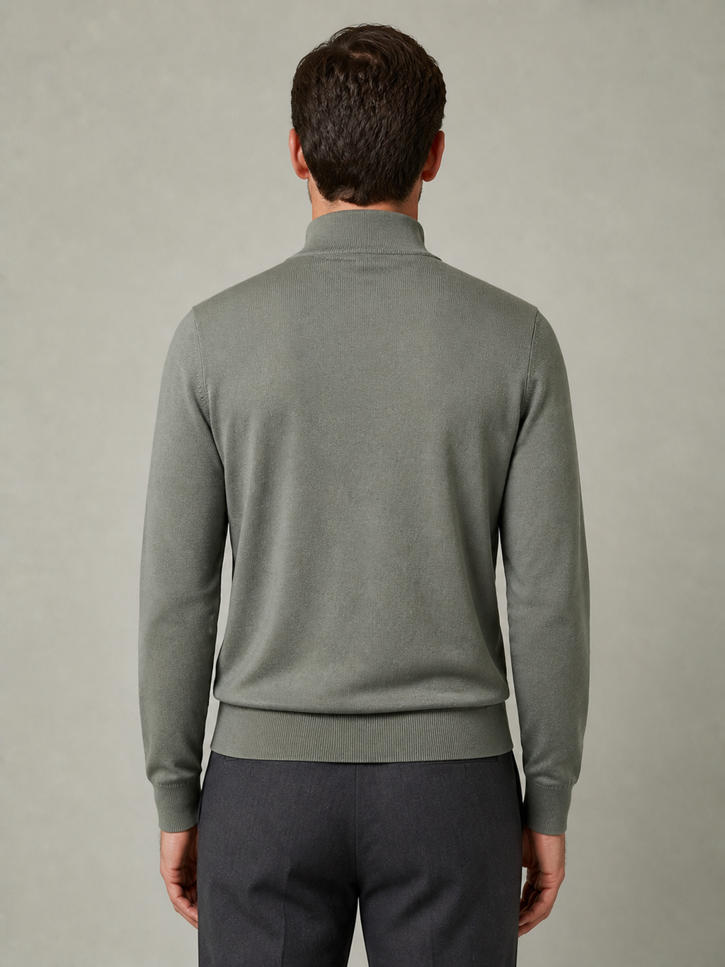 Merino half-zip, back