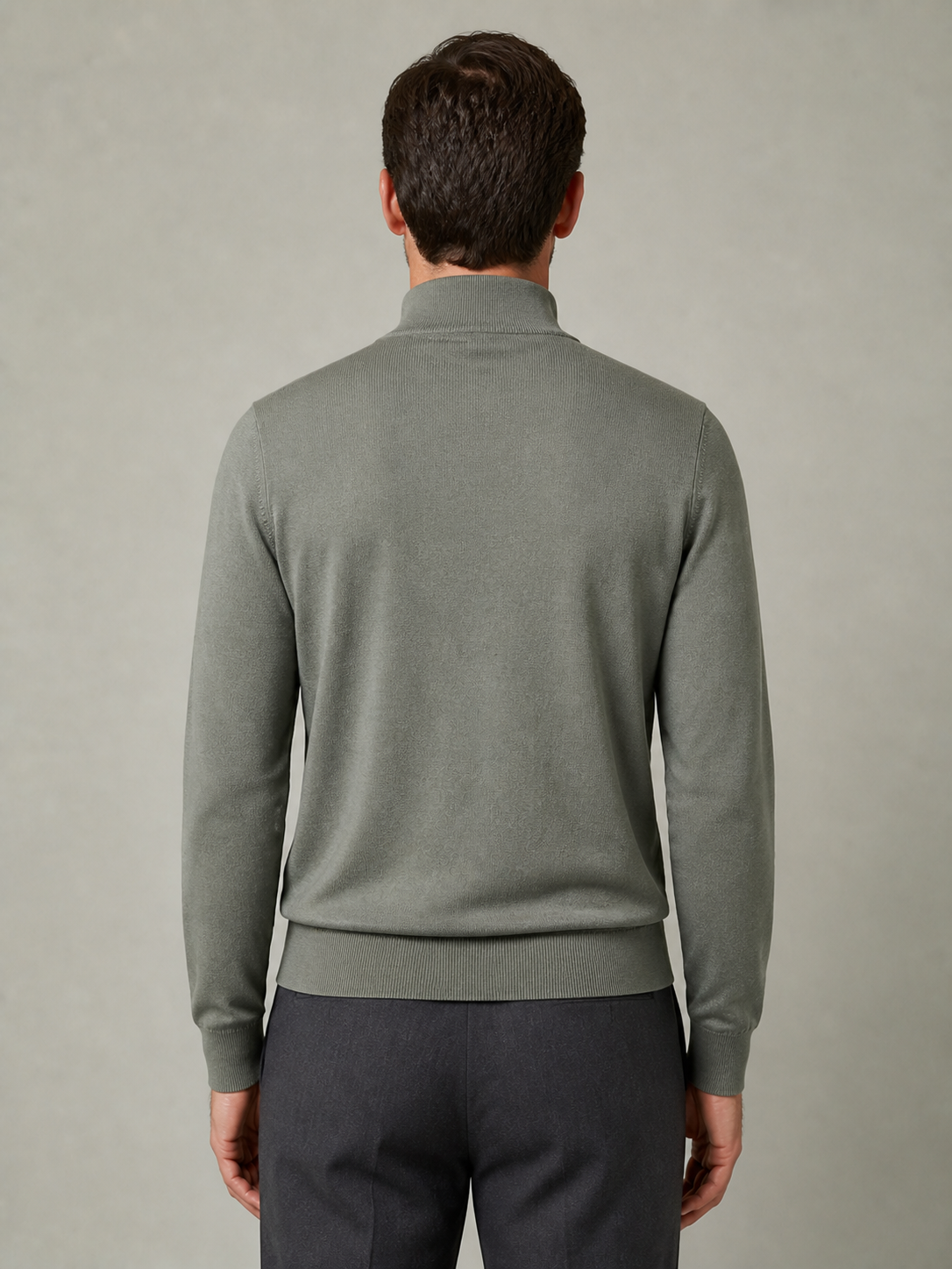 Merino half-zip, back