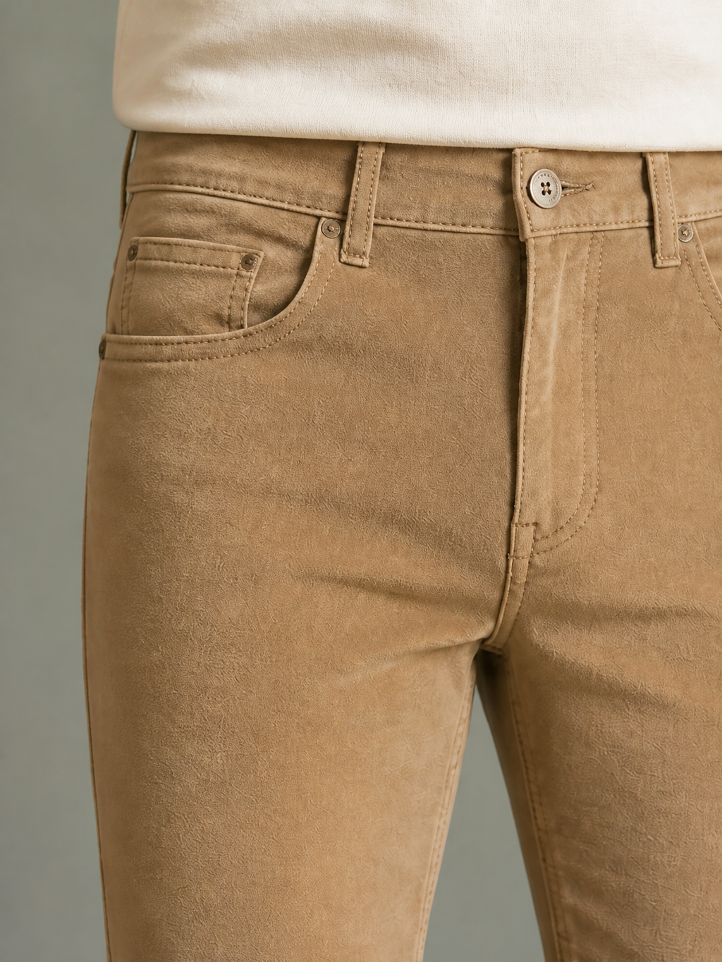 Moleskin trousers, waistband detail
